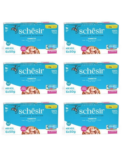SCHESIR Thon en bouillon pour chats 36×50 g