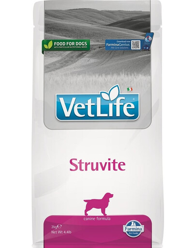 FARMINA Vet Life Struvite Dog 2 kg croquettes pour chiens ayant des troubles urinaires + FARMINA Vet Life Dental Treat Struvite Medium/Maxi 100 g (7 pcs) GRATUIT