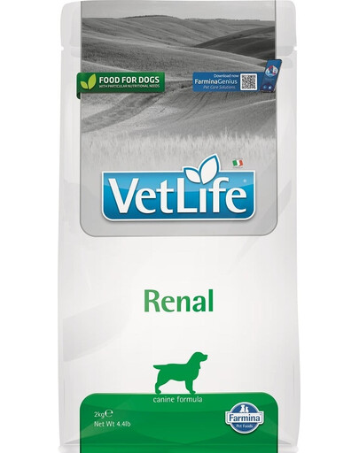 FARMINA Vet Life Renal Dog 2 kg croquettes pour chiens souffrant de maladies rénales + FARMINA Vet Life Dental Treat Renal Medium/Maxi 100 g (7 pcs) GRATUIT