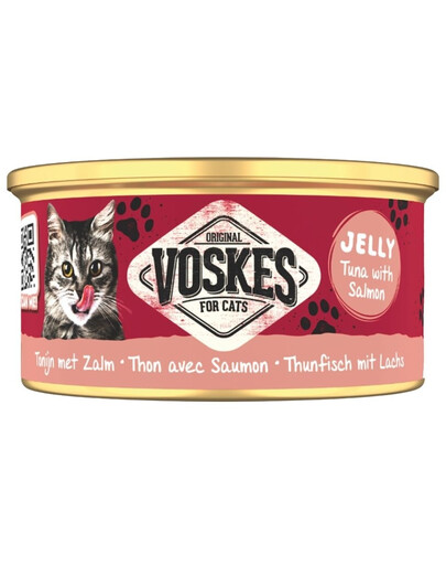 VOSKES Jelly Tuna with Salmon Thon et saumon en gelée, nourriture complémentaire pour chat 85 g