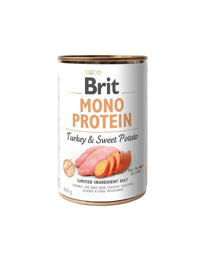 BRIT Mono Protein Turkey & Sweet Potato - nourriture monoprotéique dinde & patate douce - 400 g