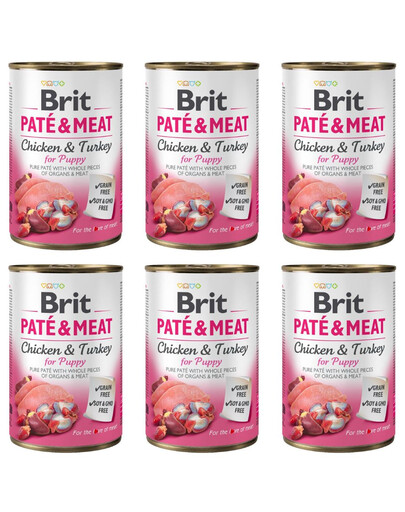 BRIT Pate&Meat puppy 6x400 g pasztet dla szczeniąt