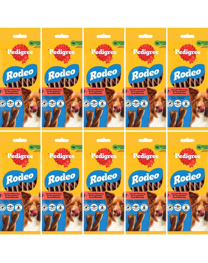 PEDIGREE Rodeo 10x 122 g przysmak z wołowiną dla psów