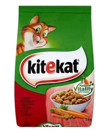 KITEKAT nourriture sèche pour chats au bœuf et légumes 300g