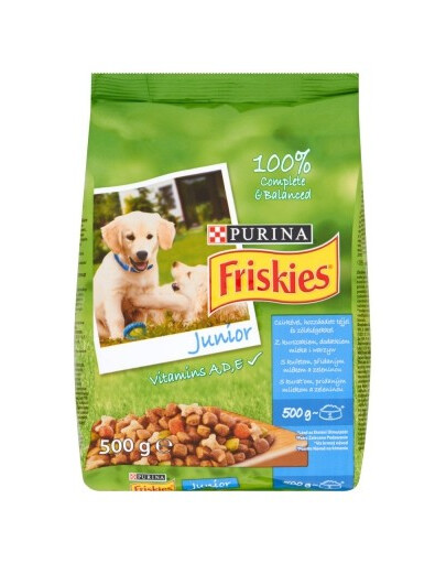FRISKIES Junior avec du poulet, du lait et des légumes 500 g