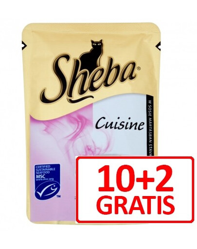 SHEBA Cuisine avec saumon en sauce 85 g x 10 + 2 GRATIS!