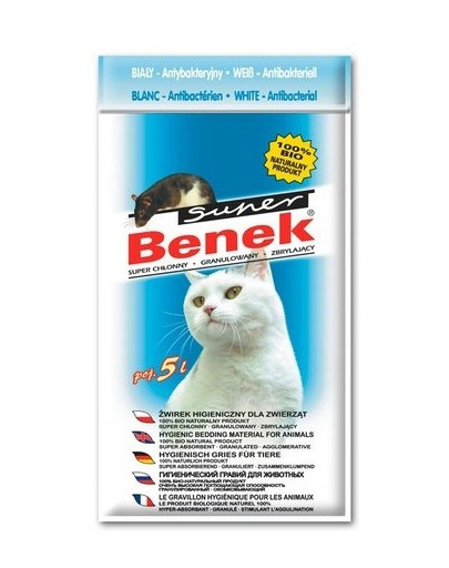 BENEK Super Le gravillon hygiénique pour des animaux 100% naturel 5L