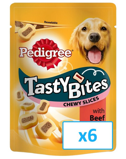 PEDIGREE Tasty Bites Chewy Slices - friandises pour chiens avec du boeuf - 6x 155G