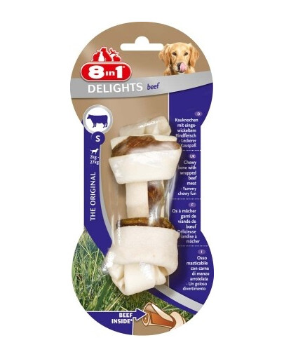 8IN1 Delights Beef S Os à mâcher avec du bœuf roulé 1 pièce