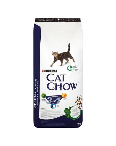 PURINA Cat Chow Special Care Oral 3w1 - Formule 3 en 1 Soins bucco-dentaires spéciaux - 15 kg