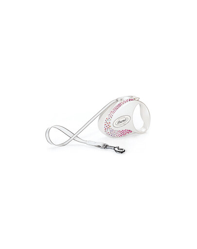 FLEXI Lanyard Glam Rozm. M. 'Composition Mother Of Pearl'. Blanc