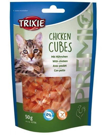 TRIXIE Friandises pour chats adultes cubes de poulet 50g