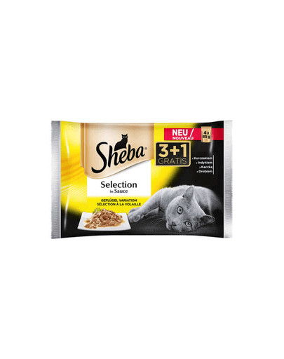 SHEBA Sélection en sauce Sauce aux saveurs de volaille 4 x 85g