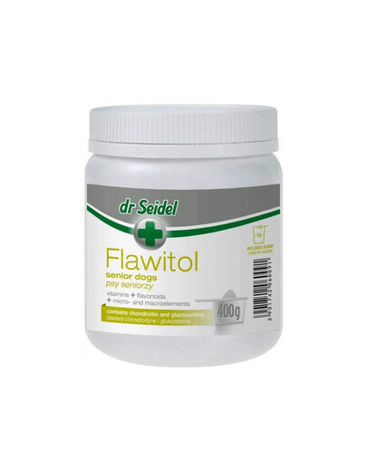 DERMAPHARM Flawitol Pour Chiens Seniors avec Glucosamine et Chondroïtine 400 g
