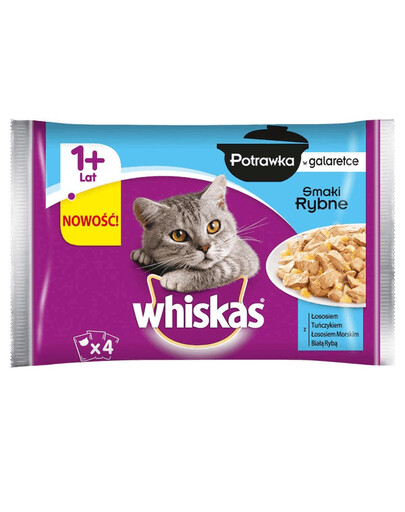 WHISKAS Casserole en gelée Saveurs de poisson 52x85g