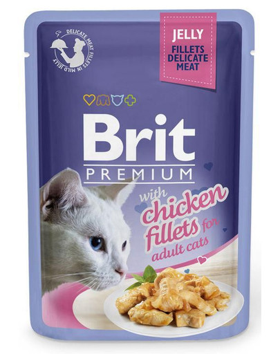 BRIT Premium Cat Pouch with Chicken Fillets in Jelly for Adult Cats 85 g filets de chicken
