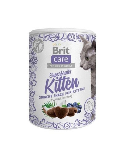BRIT Cat Snack Superfruits Kitten - Friandise croustillante aux fruits pour chatons - 100g