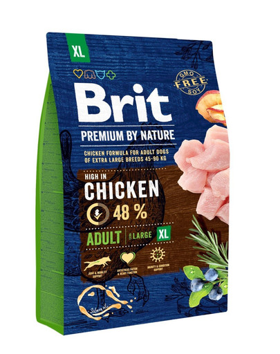 BRIT Premium By Nature Adult Extra Large XL - Poulet pour chiens de très grandes races - 3 kg