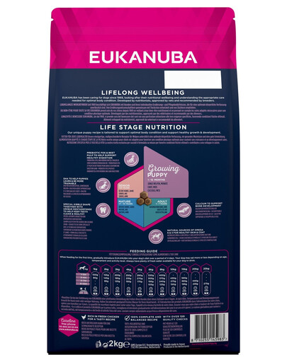 EUKANUBA Growing Puppy Medium Breed Chicken 2 kg croquettes pour chiots riches en poulet frais