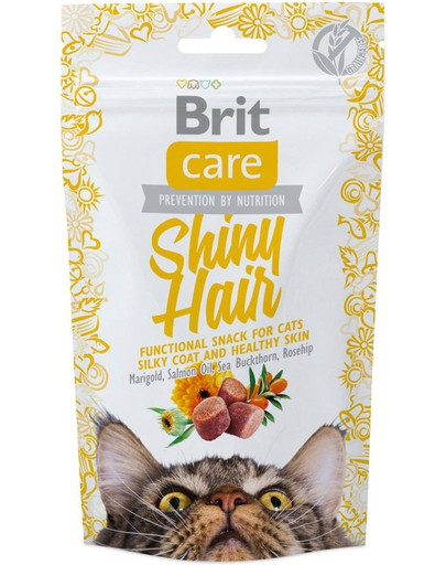 BRIT Care Cat Snack Shiny Hair - Friandises pour favoriser la peau et le pelage du chat - 50g