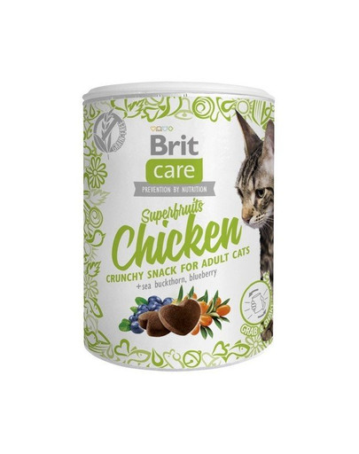 BRIT Care Cat Snack Superfruits Chicken - Friandises croustillantes au Poulet et Superfruits - 100 g