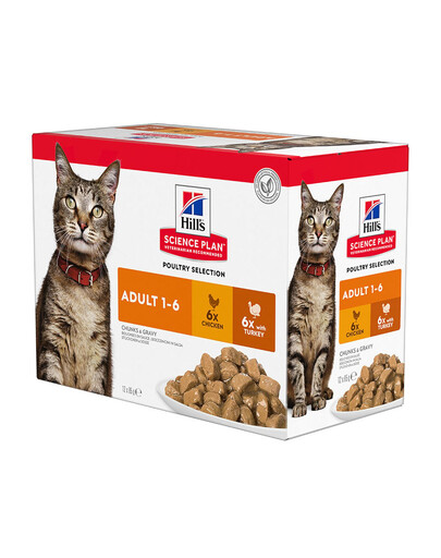 HILL'S Science Plan Feline Adult Multipack Poultry Selection 12x85 g