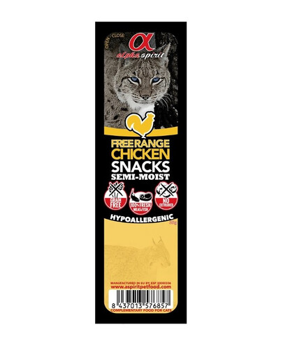 ALPHA SPIRIT Chicken Snacks En-cas de poulet semi-humide pour les chats 16x35 g