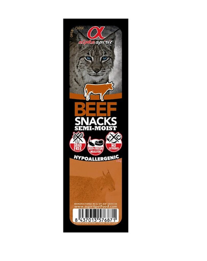 ALPHA SPIRIT Beef Snacks En-cas de bœuf semi-humide pour les chats 16x35 g