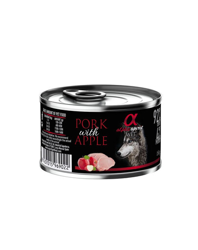 ALPHA SPIRIT Wet Pork&Apple Nourriture humide avec porc et pomme pour chiens 150 g