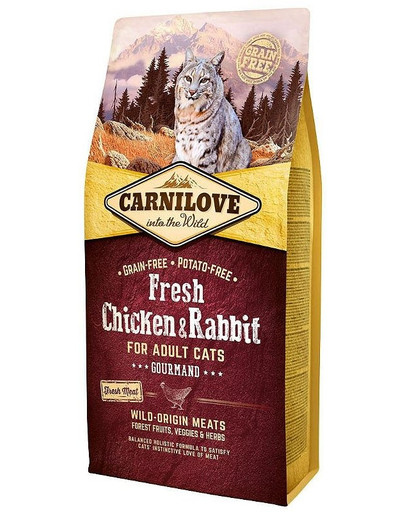 CARNILOVE Adult Gourmand poulet et lapin frais Croquettes pour chats adultes