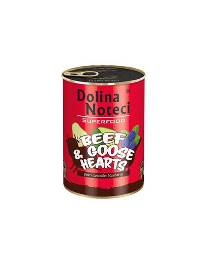DOLINA NOTECI Premium SuperFood - cœurs de bœuf et d'oie pour chiens adultes - 400 g