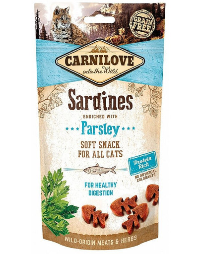 CARNILOVE Semi moist snacks friandises aux sardines et au persil 50 g