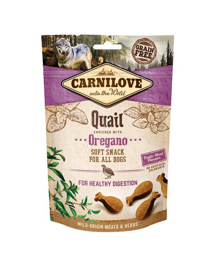 CARNILOVE Semi moist snacks friandises à la caille et à l'origan 200 g