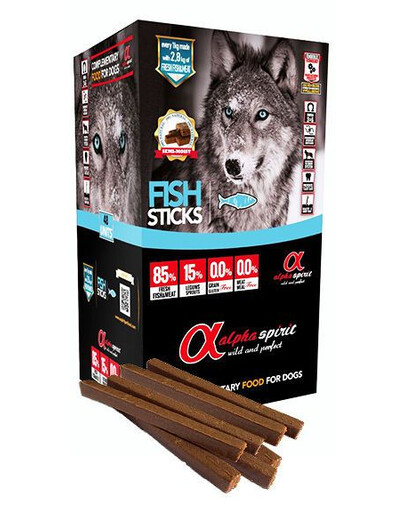 ALPHA SPIRIT Fish Sticks Bâtonnets de poisson semi-humides hypoallergéniques 4x16x10 g
