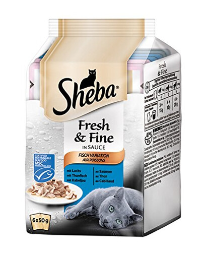 SHEBA Fresh & Fine saveurs de poisson en sauce 12 x 6 x 50 g