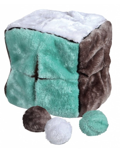 TRIXIE Cube avec 4 jouets balle 21 cm
