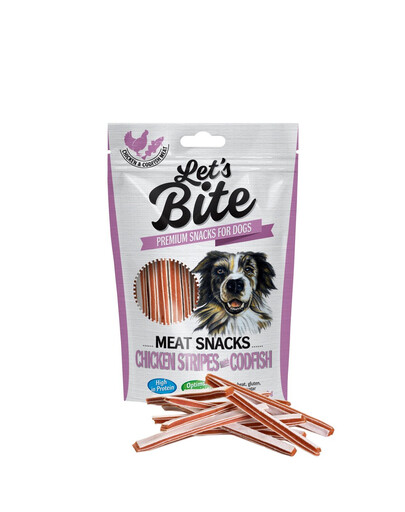BRIT Let's Bite meat snacks chicken stripe & codfish 80 g