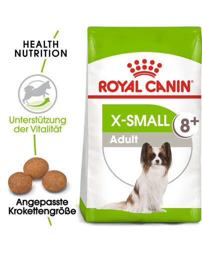 ROYAL CANIN X-Small Adult 8+ 0.5 kg nourriture sèche pour chiens de plus de 8 ans, races très petites
