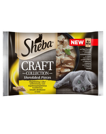 SHEBA Craft Collection 4x85g avec de la volaille, avec du poulet, avec de la dinde, avec du canard en sauce