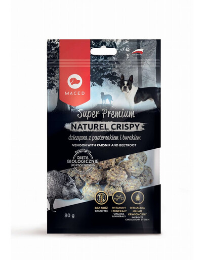 MACED Super Premium Naturel Crispy - Friandises croustillantes de venaison, panais & betteraves - 80 g
