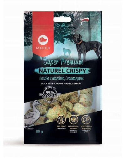 MACED Super Premium Naturel Crispy - Friandises croustillantes de canard avec carotte et romarin - 80 g