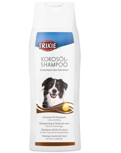 TRIXIE Shampooing à l'huile de noix de coco 250 ml - pour les chiens à poils longs