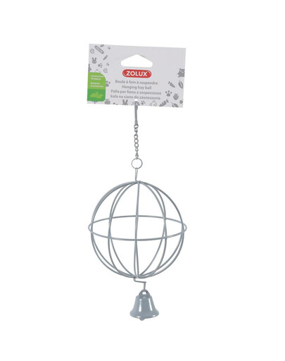 ZOLUX - Boule de foin  grise en métal à suspendre - 10 cm de diamètre