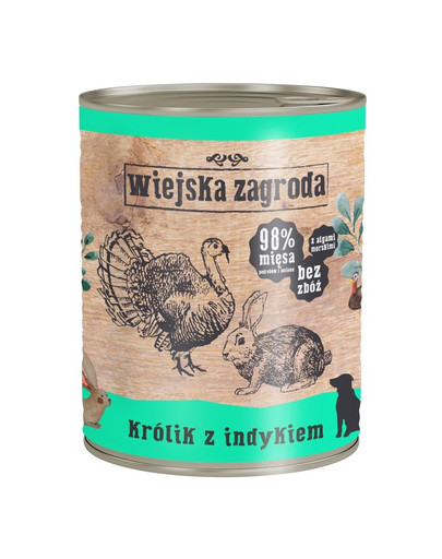 WIEJSKA ZAGRODA Lapin avec dinde 800 g nourriture pour chiens sans céréales