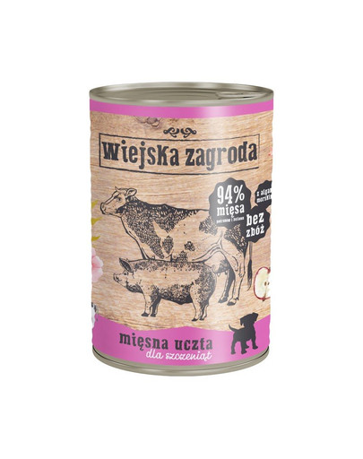 WIEJSKA ZAGRODA - Festin de viandes pour les chiots, sans céréales - 800 g
