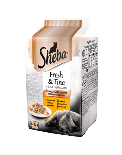 SHEBA Sachet Mini Sauce Plats de Volaille 72 x 50g (36 + 36 gratuit)