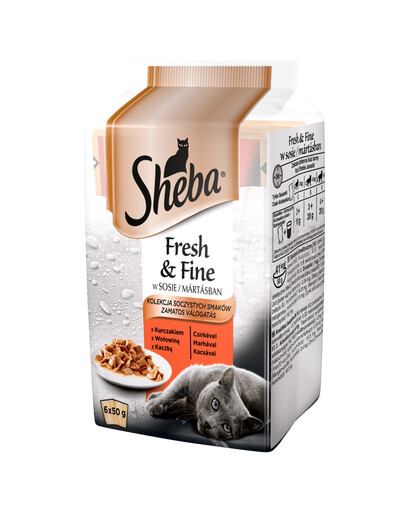 SHEBA Mini Sauce Mini Sauce Plats de viande 6x50g + 6x50g gratuit