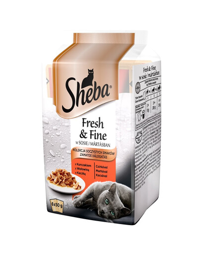SHEBA Sachet Mini Sauce Plats à Viande 72 x 50g (36 + 36 gratuit)