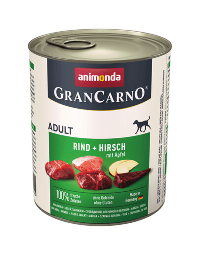 ANIMONDA Grancarno Chien Adulte boeuf, cerf et pomme 800g