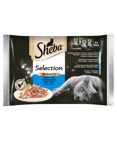 SHEBA Sélection en sauce Collection Saveurs de poisson 56 x 85 g (28 +28 gratuit)